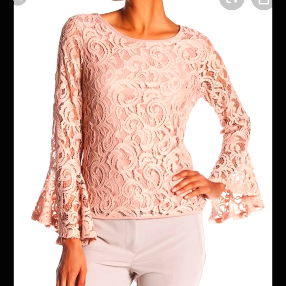 Adrianna Papell Tops - NWT, Adrianna Papell, Bell sleeve lace top size M